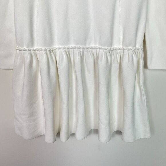 Reiss Charlotte Flippy Knitted Ruffle Hem Fit & Flare Mini Sweater Dress White L - Picture 5 of 15